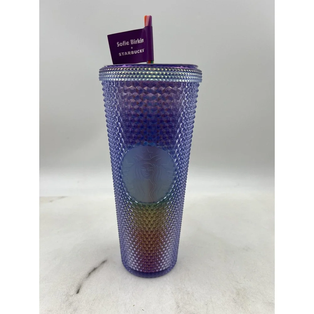 Starbucks Tumbler 24oz Sofie Birkin Pride 2023 Purple Studded Bling New